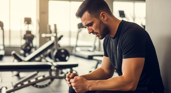 A fatigued athlete during recovery