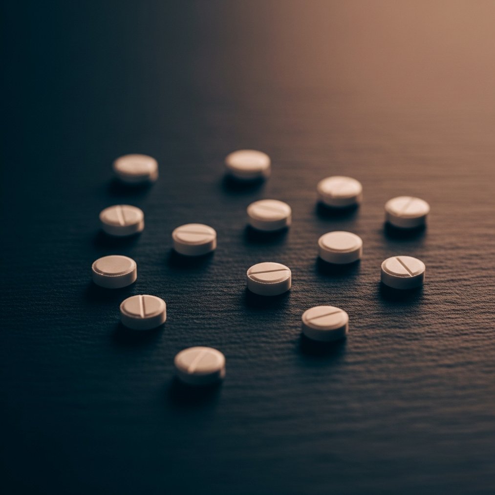 Tadalafil tablets on a clinical surface