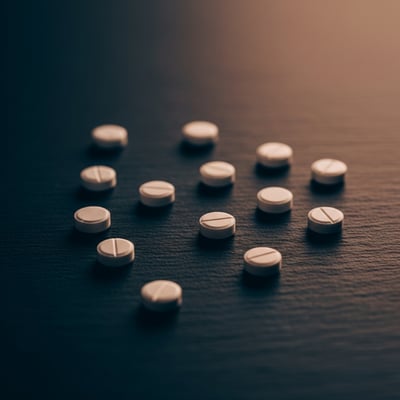 Tadalafil tablets on a clinical surface