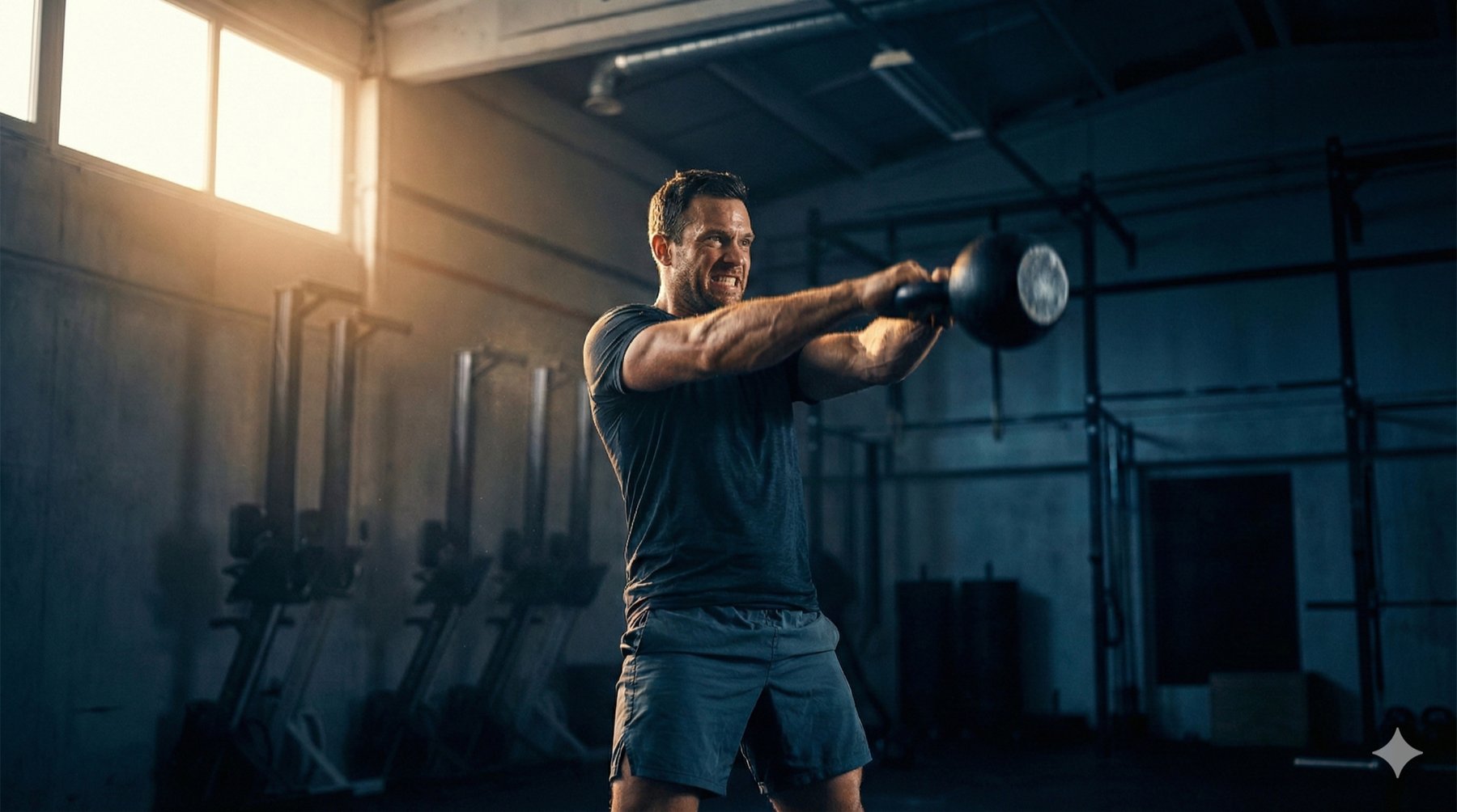 Man training with dumbbells
